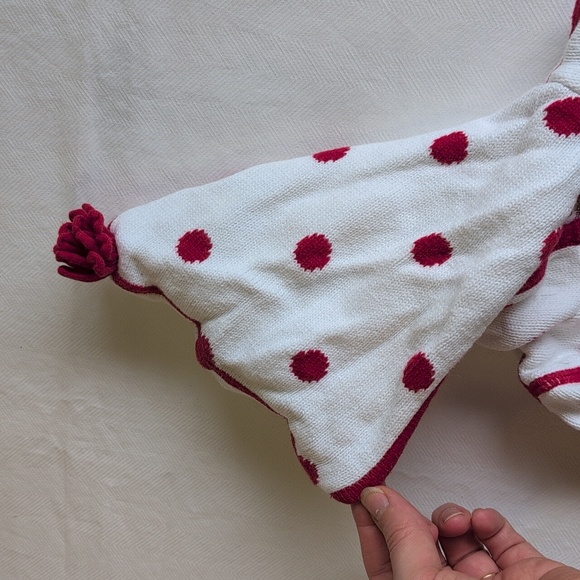 vintage babyGap dotted pixie hoodie zip-up knit cardigan sweater 0-3 months baby - Picture 10 of 12